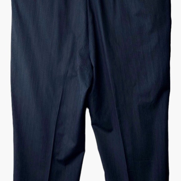 Tom James Wool 2PC Suit Mens 44L Pleated Cuff Pants 38x33 Gray Purple Stripe - Picture 16 of 16